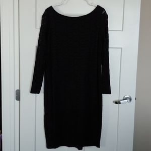 Black lace long sleeve dress